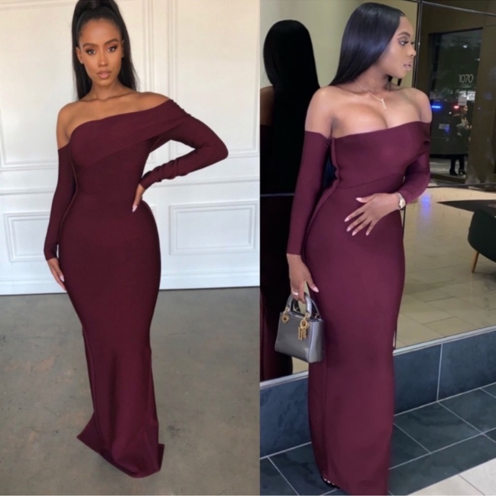 House of CB 'Nalani' Burgundy Maxi Bandage Dress NWOT